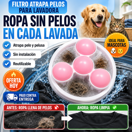 Filtro Quita Motas para Lavadora | Ropa sin pelusa ni pelo de mascota