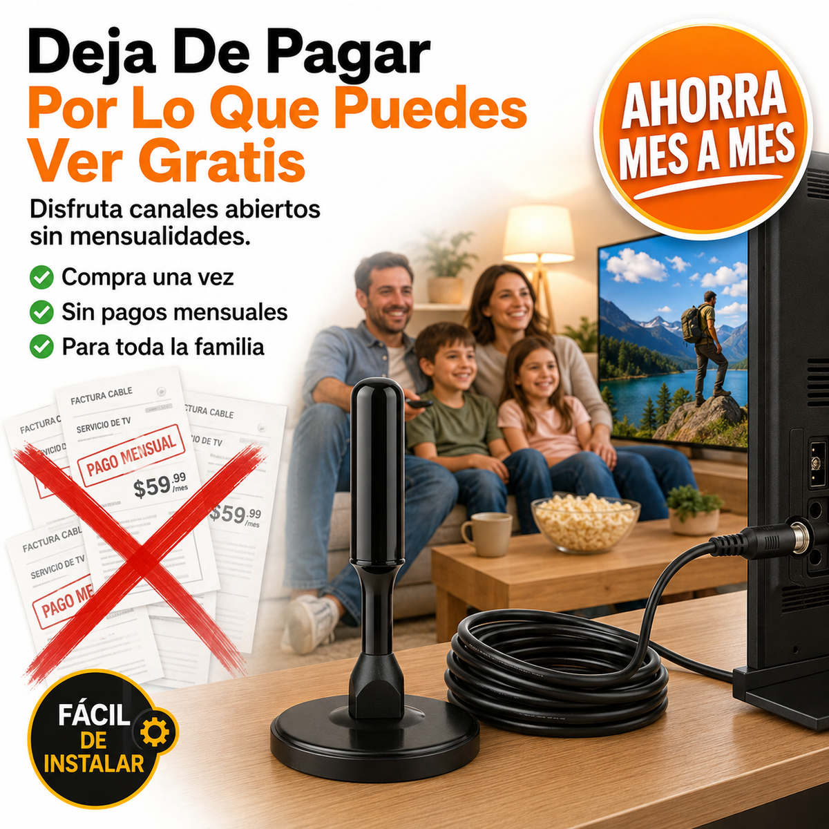 Antena Digital HD Para TV PLUS