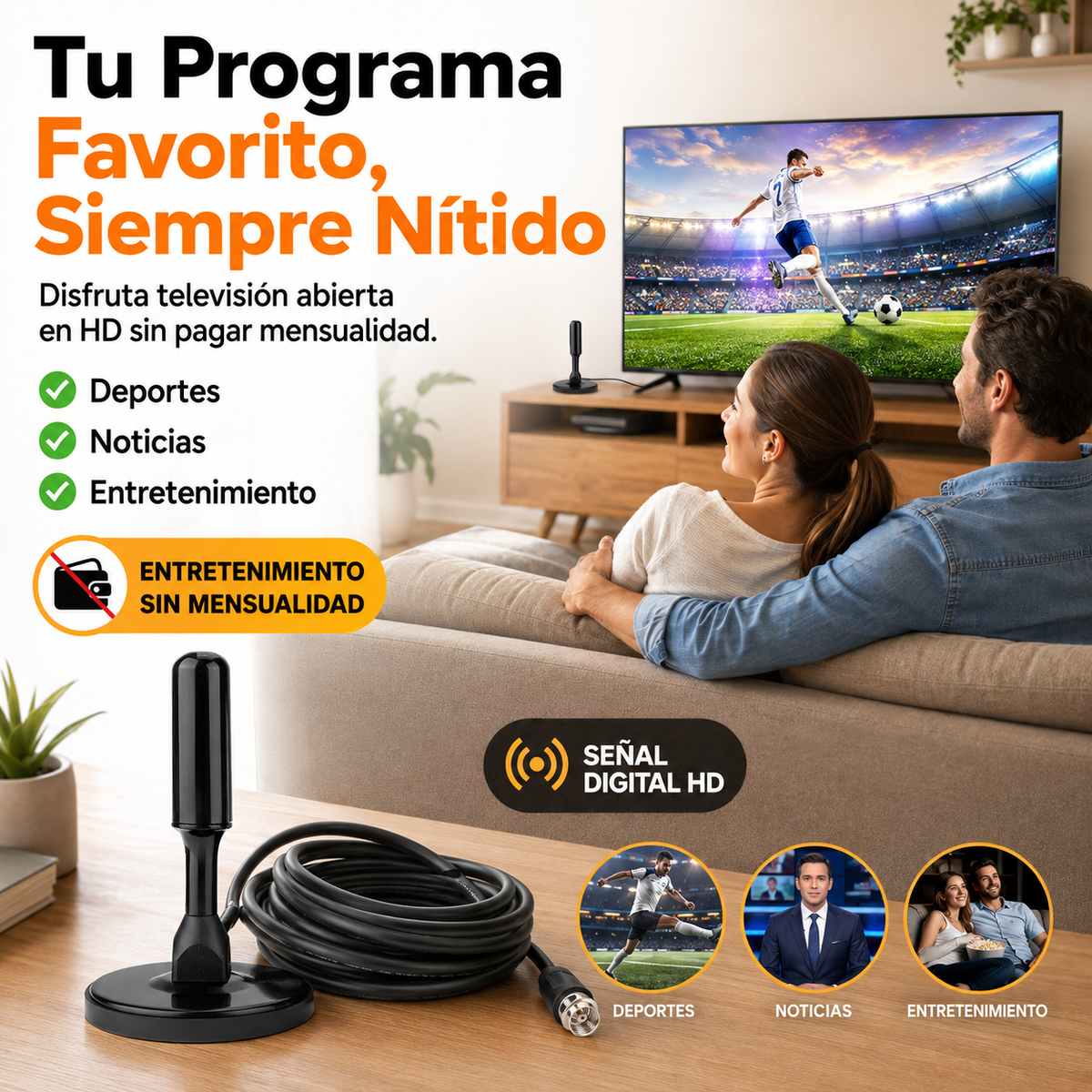 Antena Digital HD Para TV PLUS