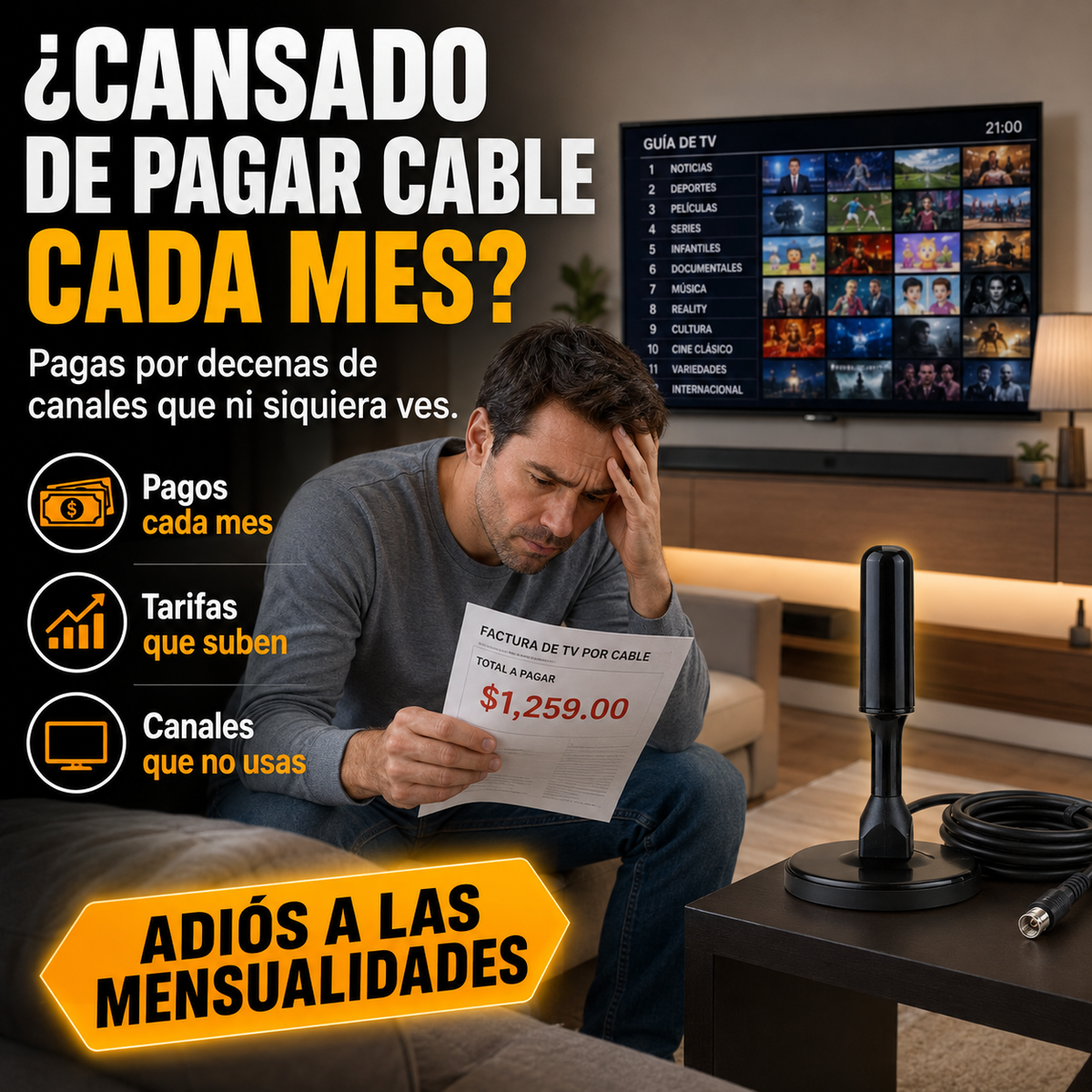 Antena Digital HD Para TV PLUS