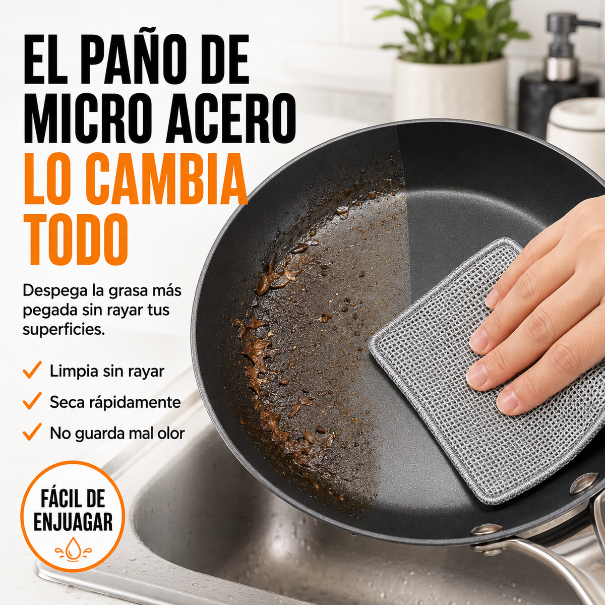 Pack x10 Paños de Micro Acero Multiusos | Limpia la Grasa Más Difícil Sin Rayar Tus Ollas