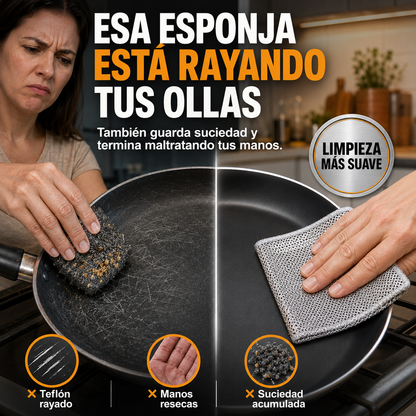 Pack x10 Paños de Micro Acero Multiusos | Limpia la Grasa Más Difícil Sin Rayar Tus Ollas