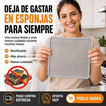Pack x10 Paños de Micro Acero Multiusos | Limpia la Grasa Más Difícil Sin Rayar Tus Ollas