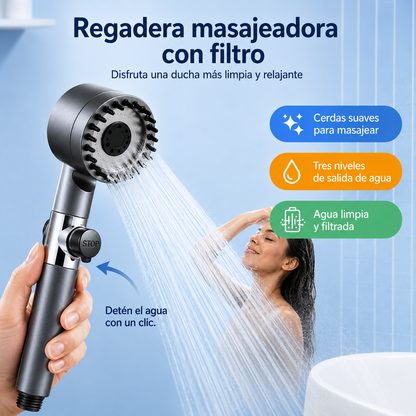 AquaPulse™ | Regadera con Filtro e Hidromasaje