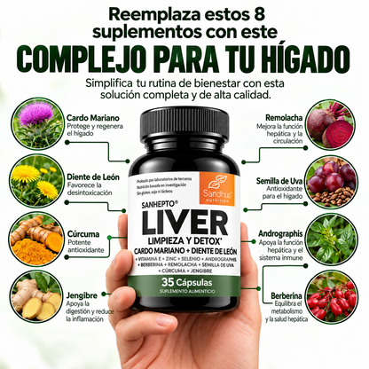 Liver Detox 11 en 1 – Limpieza de Hígado para Digestión y Energía