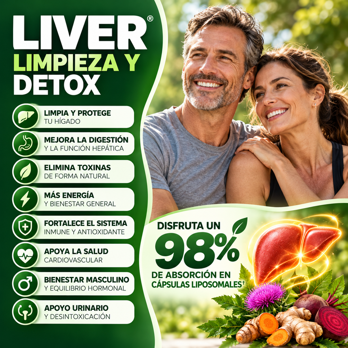 Liver Detox 11 en 1 – Limpieza de Hígado para Digestión y Energía