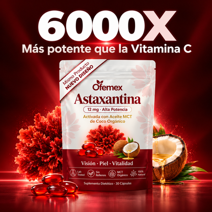Astaxantina 12mg – El Antioxidante Más Potente para Todo tu Cuerpo