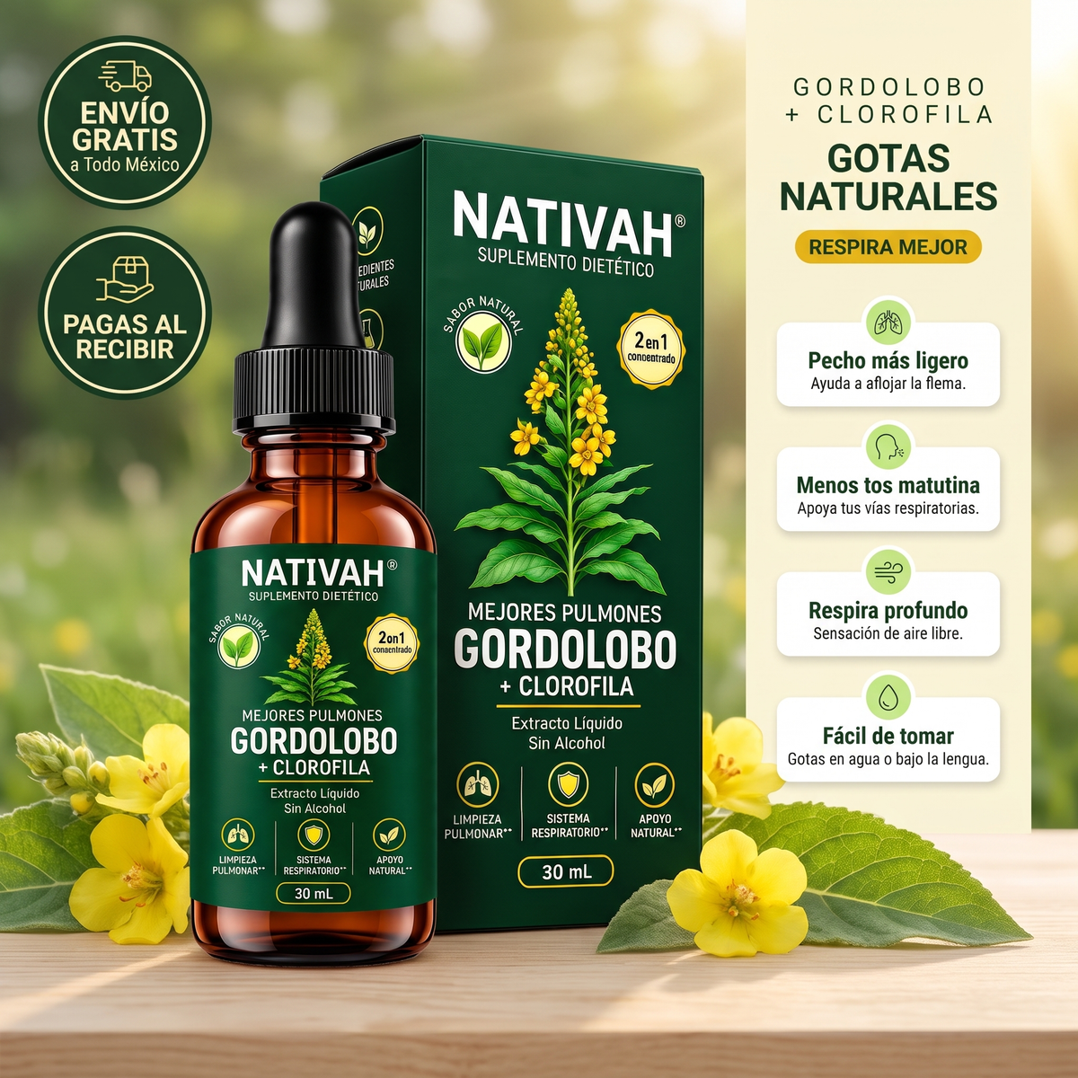 Gordolobo + Clorofila gotas naturales