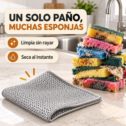 Pack x10 Paños de Micro Acero | Limpia Más, Tira Menos Esponjas