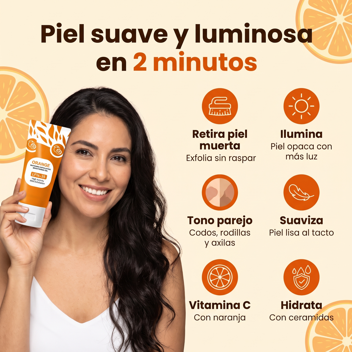Beneficios del gel exfoliante de naranja